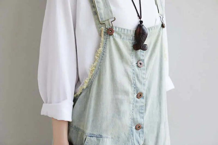 Blue Denim Midi Dress for Women: Summer Casual Chic Outfit-Women's dress-Thebesttailor-Thebesttailor