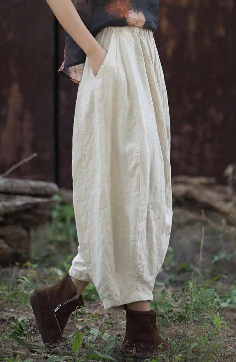 New Retro Casual Linen Pants for Spring Women's Fashion-Women's pants-Thebesttailor-Thebesttailor