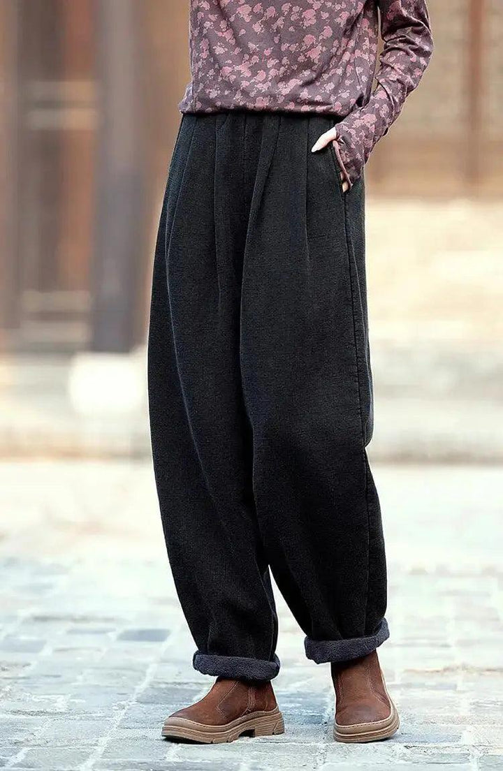 spring pants for women Loose Boho Vintage Linen Bloomers-Women's pants-Thebesttailor-Thebesttailor