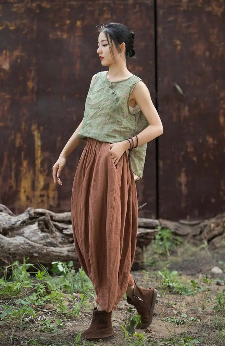 New Retro Casual Linen Pants for Spring Women's Fashion-Women's pants-Thebesttailor-Thebesttailor