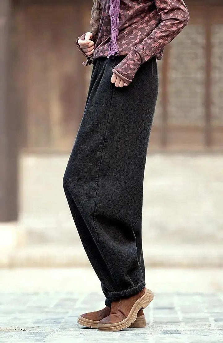 spring pants for women Loose Boho Vintage Linen Bloomers-Women's pants-Thebesttailor-Thebesttailor
