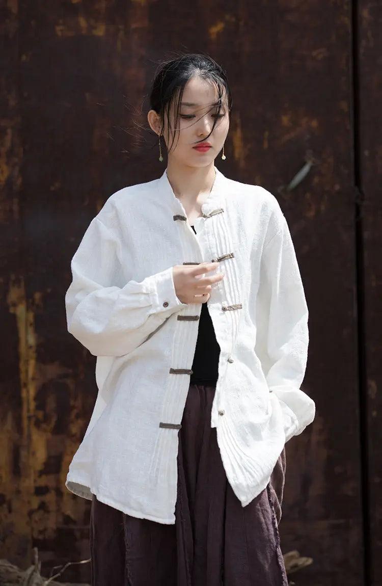 Women's Summer Cardigan Stylish Retro Linen Cardigan - Casual Chic by Thebesttailor