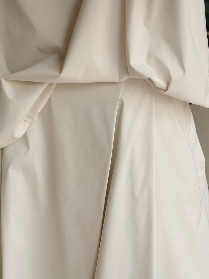 Elastic waist skirt with loose silhouette A-line skirt with pockets Thebesttailor
