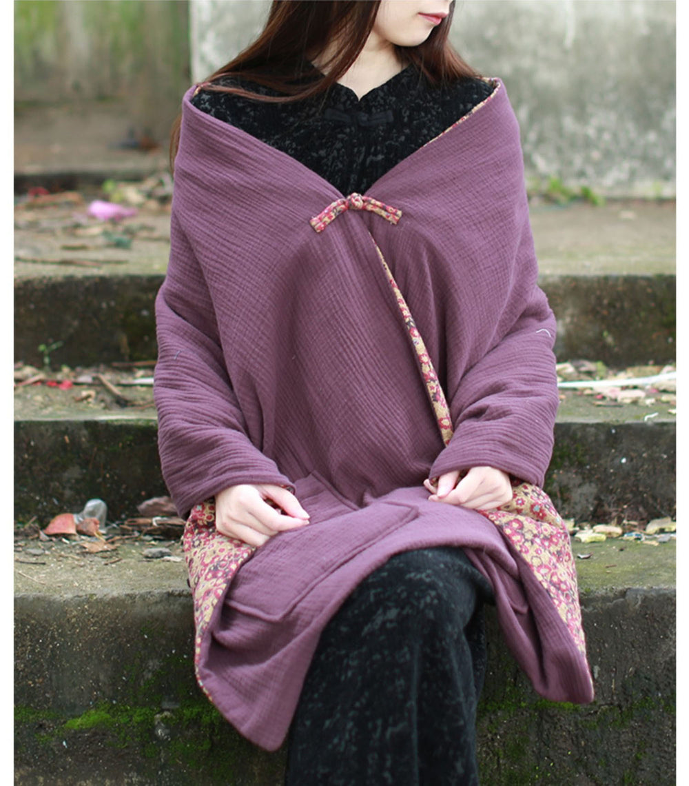 Vintage Linen Shawl Jacket One Size Purple Pink by Thebesttailor