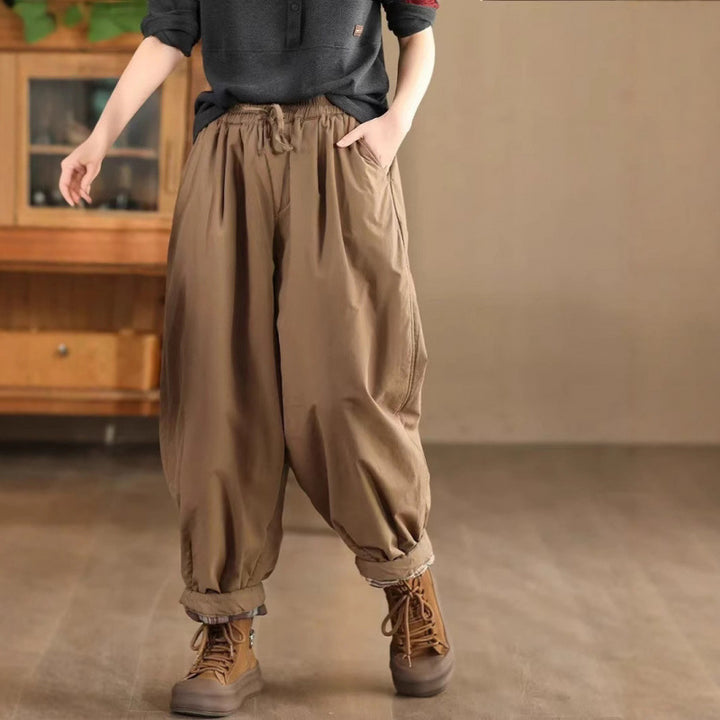 Winter casual double-padded warm harem pants for women