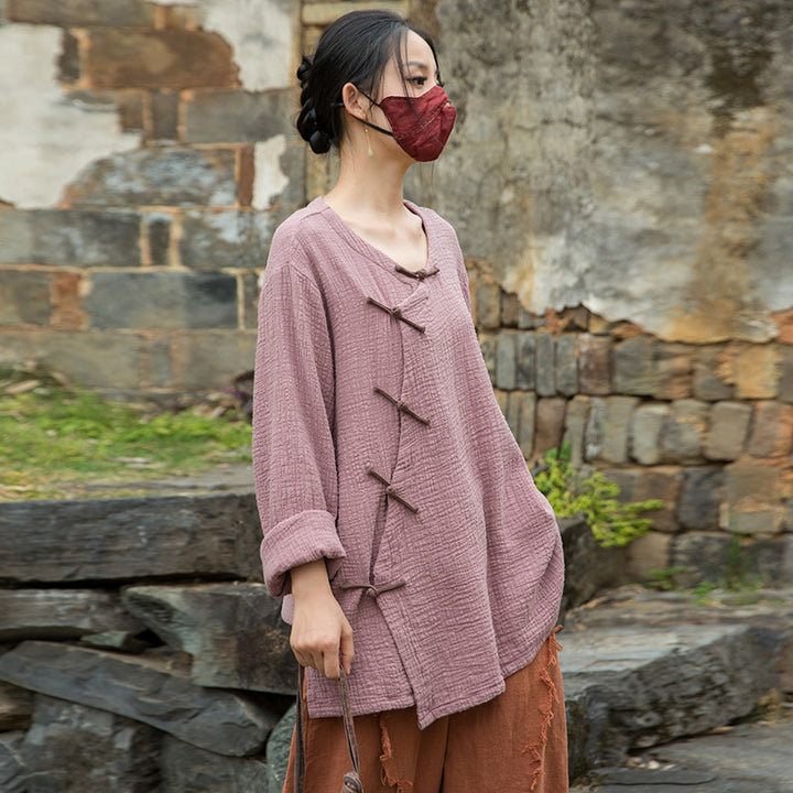 Women's Cotton Zen Meditation T-shirt Oversized Blouses