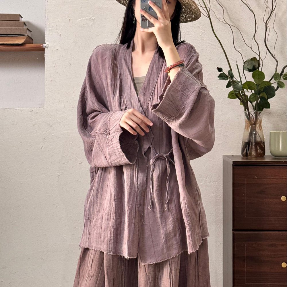 Casual Tie-Dye Cardigan Tops Shirt by Thebesttailor