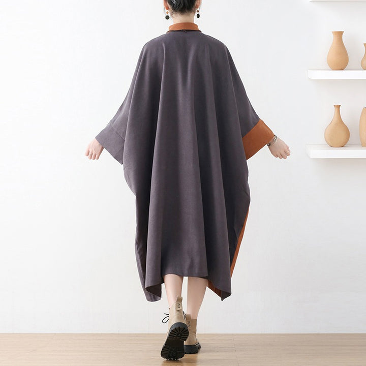 Cotton Patterned Loose Fit Oversized Shirt Dress