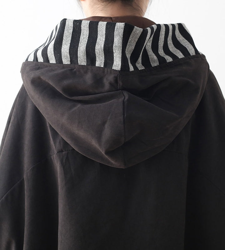 Vintage Zip-Up Cotton Hooded Coat with Long Sleeves and Padding