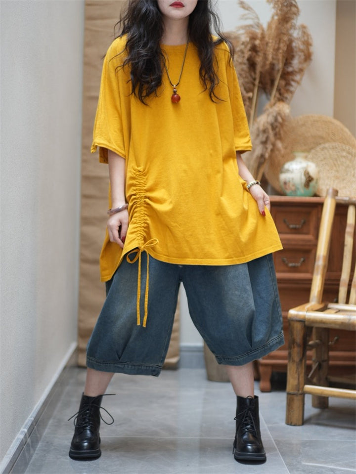 soft cotton half-sleeve office blouses