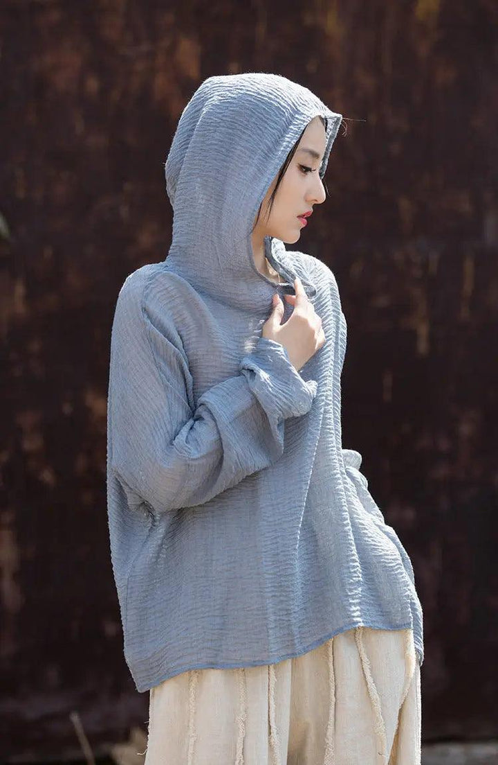 UV Protection Top Sun-Ready Tencel Hooded Tee for Women-Women's Shirt-Thebesttailor-Thebesttailor