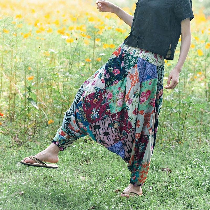 Bohemian Loose Fit Summer Harem Pants for Women - Comfy Yoga Trousers by Thebesttailor