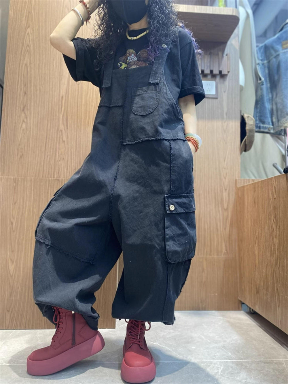 sleeveless jean jumpsuit jean overalls for women by Thebesttailor