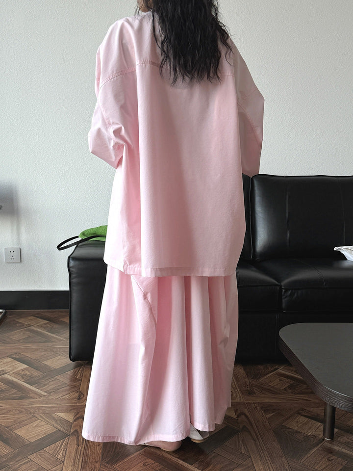 Parisian-style simple side-button shirt Women's