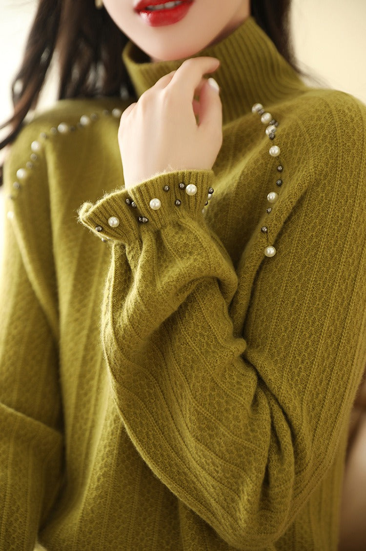 Stylish Women's Slim Turtleneck Knitted Pullover Top
