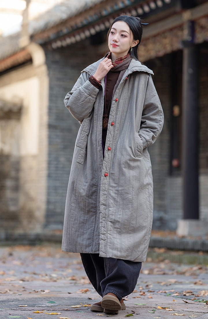 Women's Quilted Cotton Winter Long Coat