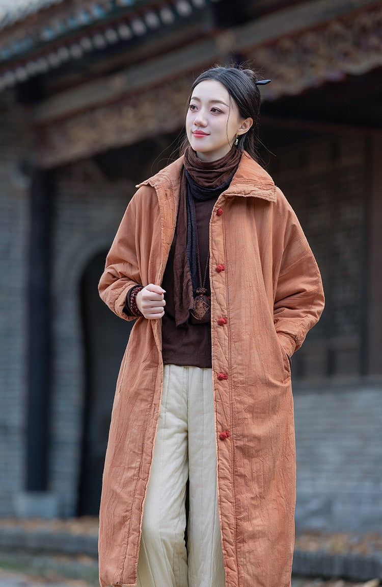 Women's Quilted Cotton Winter Long Coat