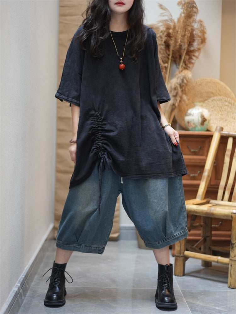 soft cotton half-sleeve office blouses by Thebesttailor