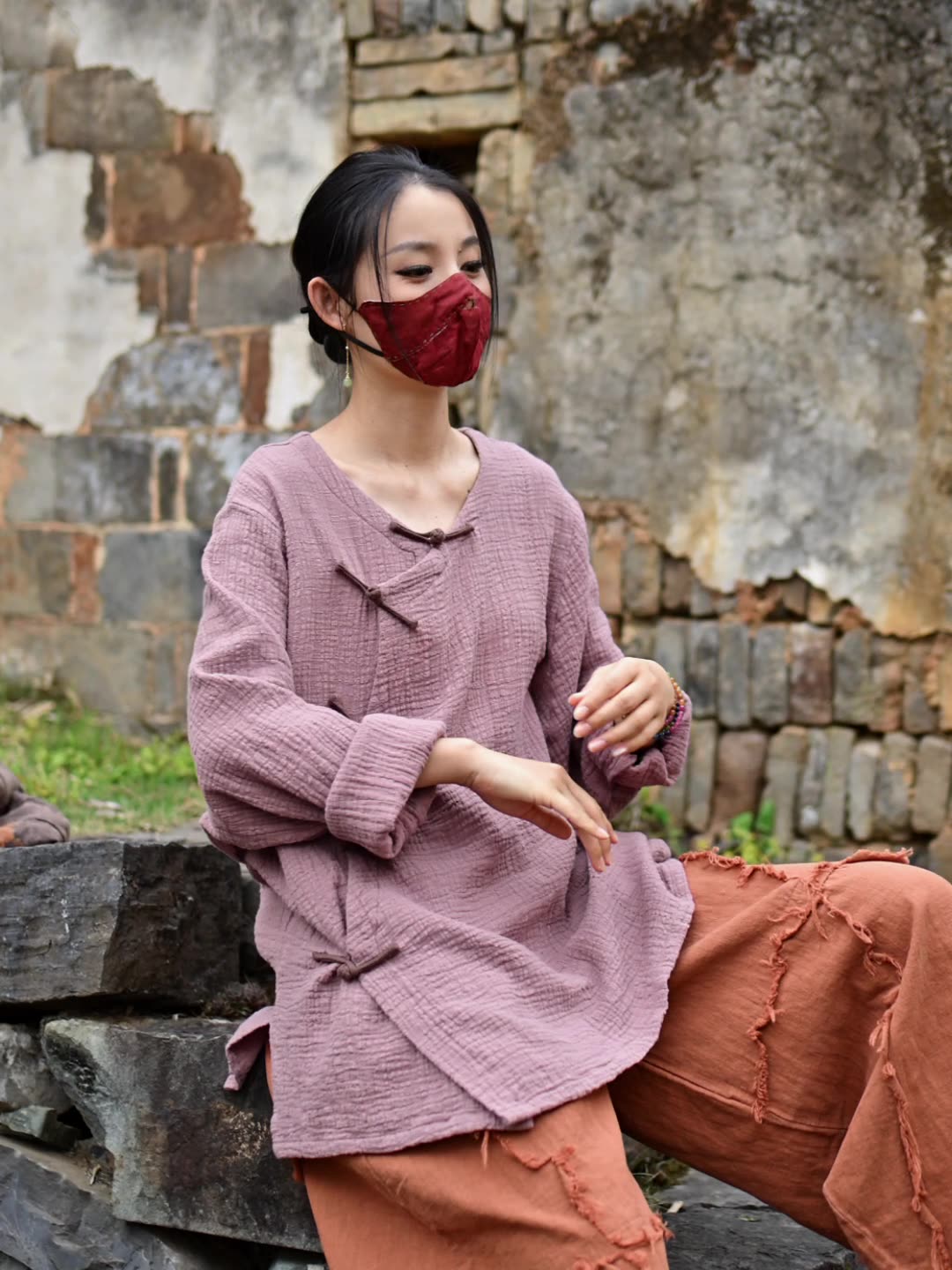 Women's Cotton Zen Meditation T-shirt Oversized Blouses