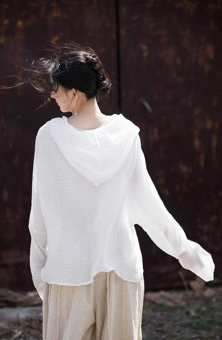 UV Protection Top Sun-Ready Tencel Hooded Tee for Women-Women's Shirt-Thebesttailor-Thebesttailor