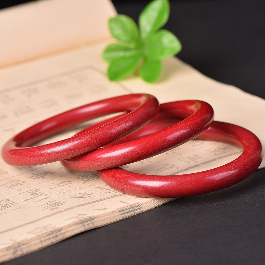 Lucky Cinnabar Bracelet for Women in Retro Chinese Style