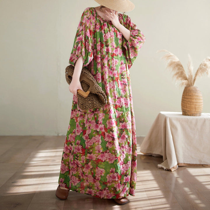 lantern sleeve dress long