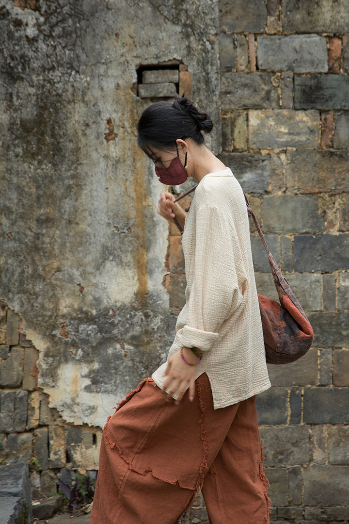 Women's Cotton Zen Meditation T-shirt Oversized Blouses