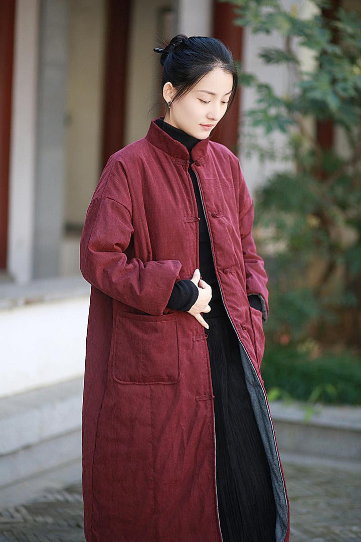 Retro Long Sleeve Quilted Padded Coat for Women – Winter Essential-Women's coat-Thebesttailor-Thebesttailor