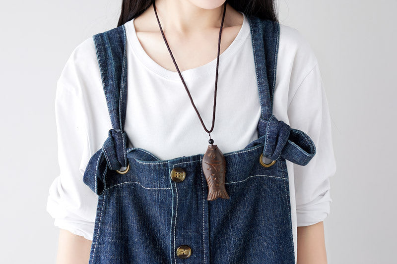 Casual Retro Ripped Overalls For Women In Blue
