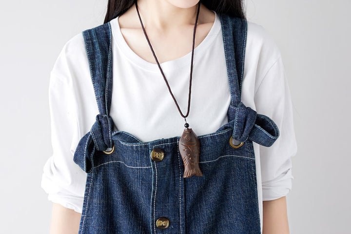 Casual Retro Ripped Overalls For Women In Blue