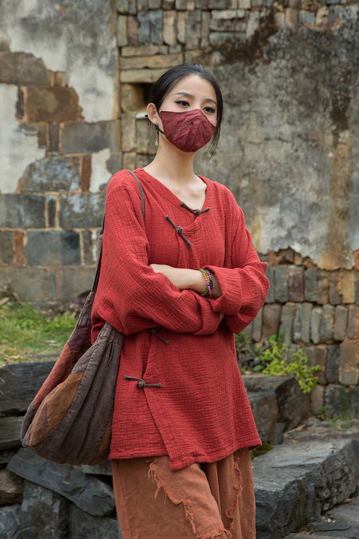 Women's Cotton Zen Meditation T-shirt Oversized Blouses