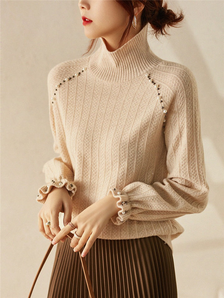 Stylish Women's Slim Turtleneck Knitted Pullover Top