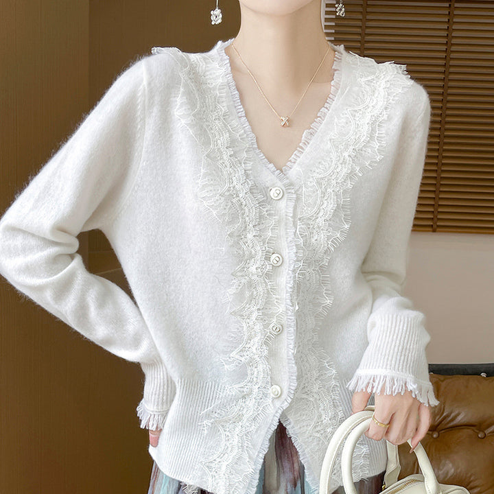 Classic Autumn V-Neck Long-Sleeved Knit Cardigan