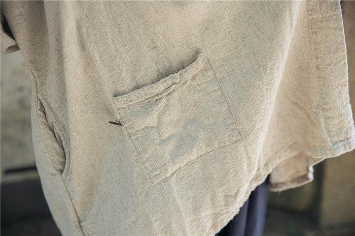 Hooded sand-washed linen Blouses Linen tops for women Thebesttailor