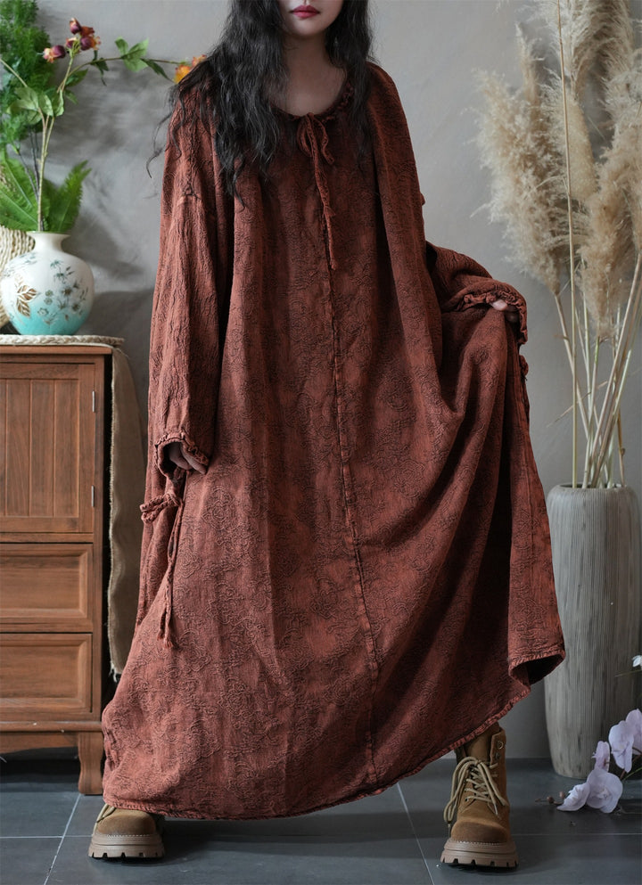 Autumn Women's Linen Oversized Maxi Dress