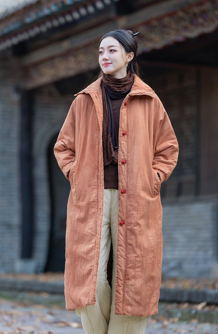 Women's Quilted Cotton Winter Long Coat