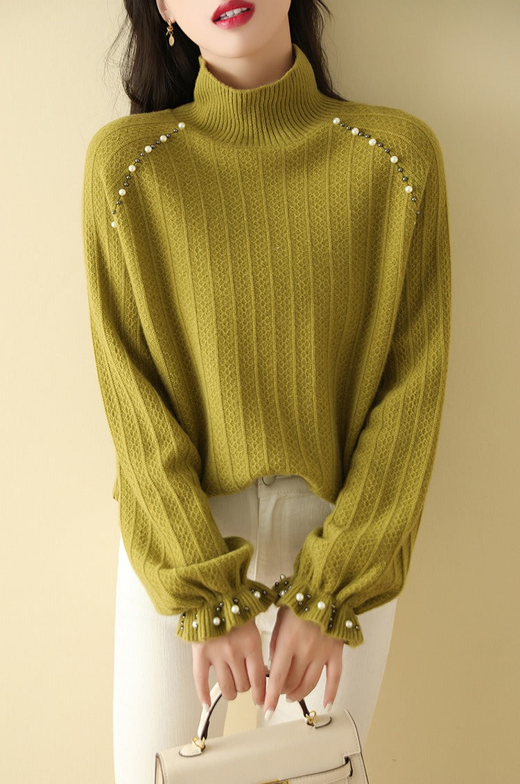 Stylish Women's Slim Turtleneck Knitted Pullover Top