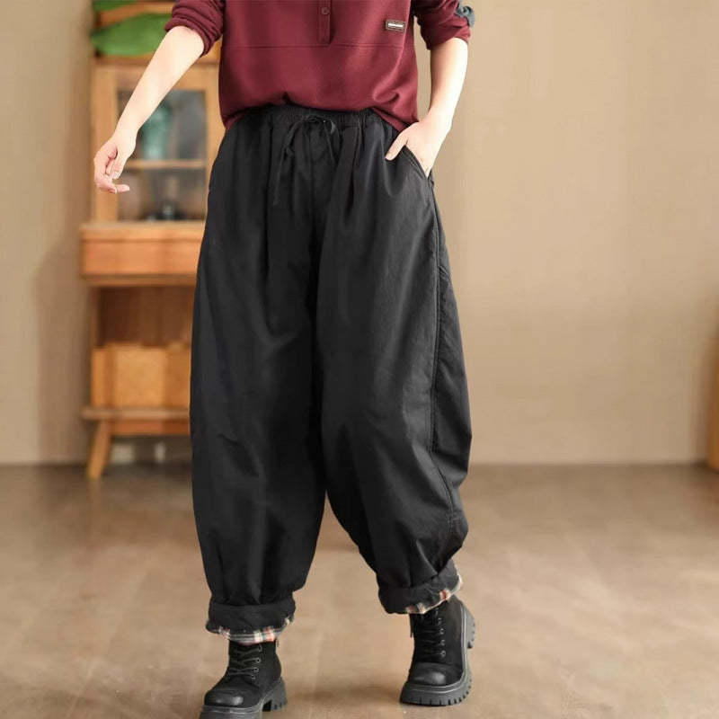 Winter casual double-padded warm harem pants for women