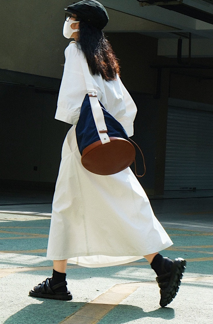 Summer cotton tie waist wrap midi dress for women