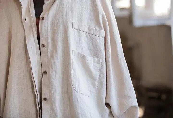 linen cardigan Women's Tops Summer Linen blouse for women-Women's Shirt-Thebesttailor-Thebesttailor