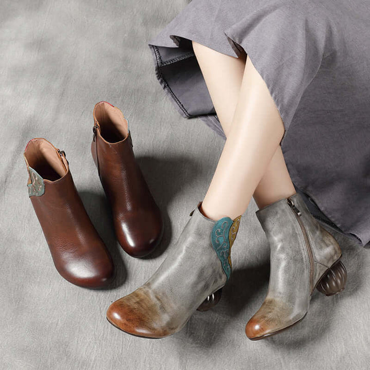 Women's Round Toe Ankle Boots]