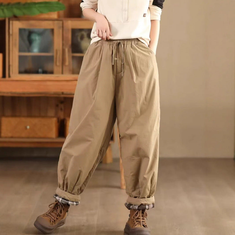 Winter casual double-padded warm harem pants for women