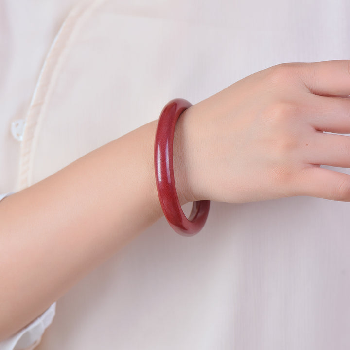 Lucky Cinnabar Bracelet for Women in Retro Chinese Style