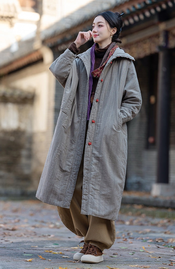 Women's Quilted Cotton Winter Long Coat