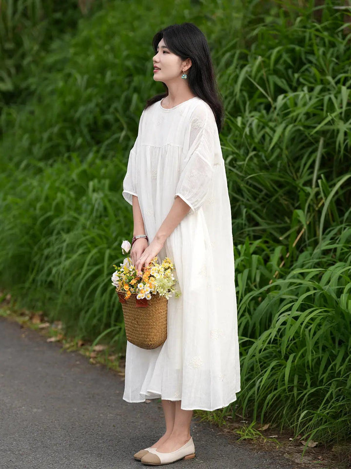 White Linen Maxi Dress