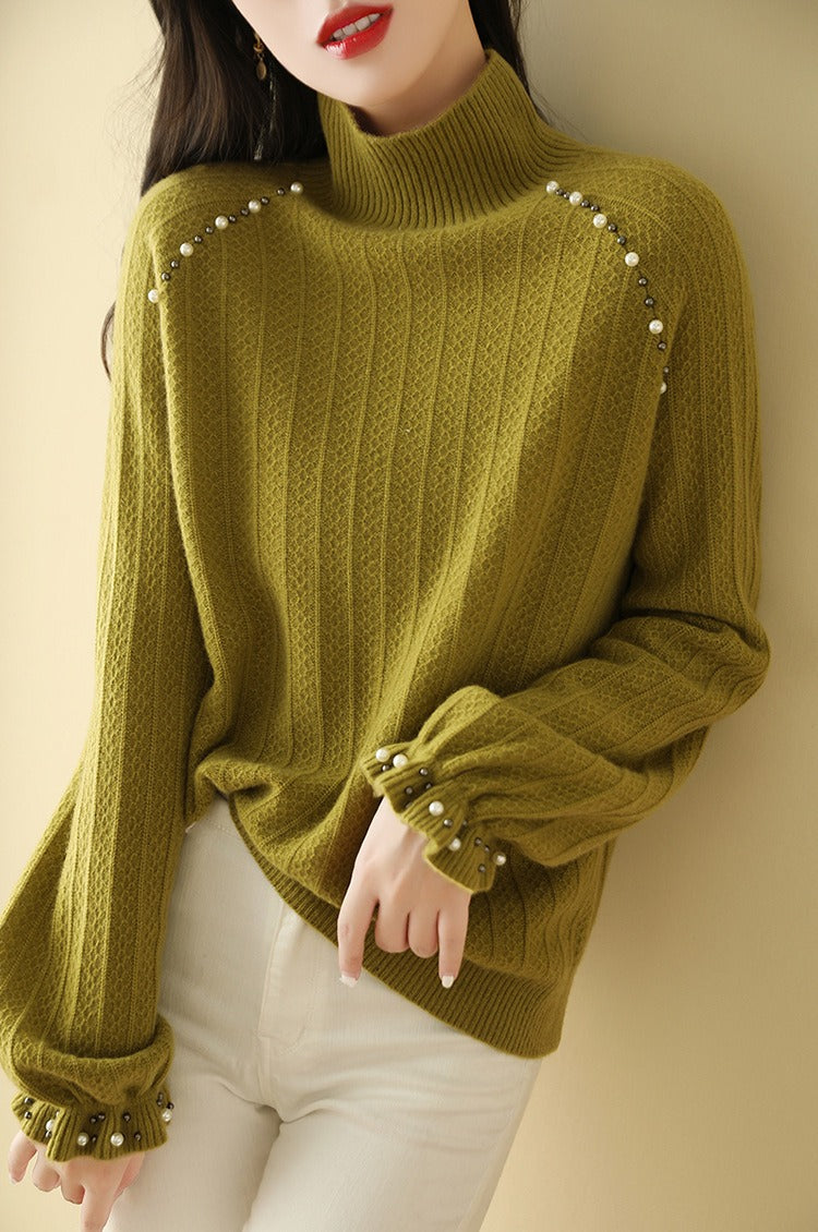 Stylish Women's Slim Turtleneck Knitted Pullover Top