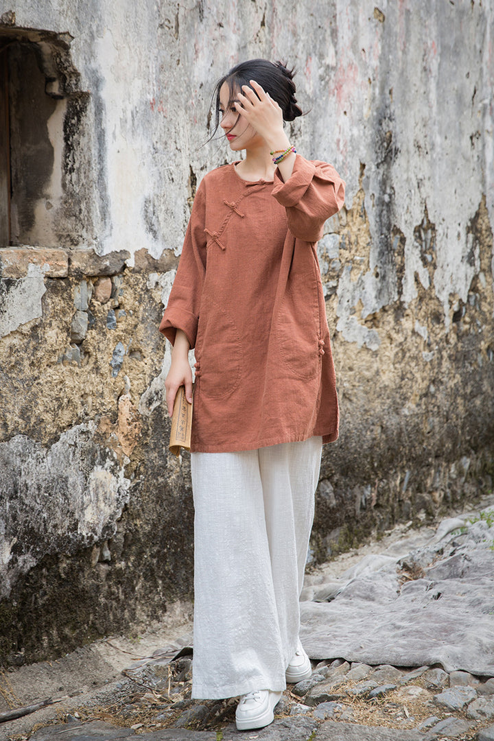 Best Linen Casual Blouses For Relaxed Weekends - Solid