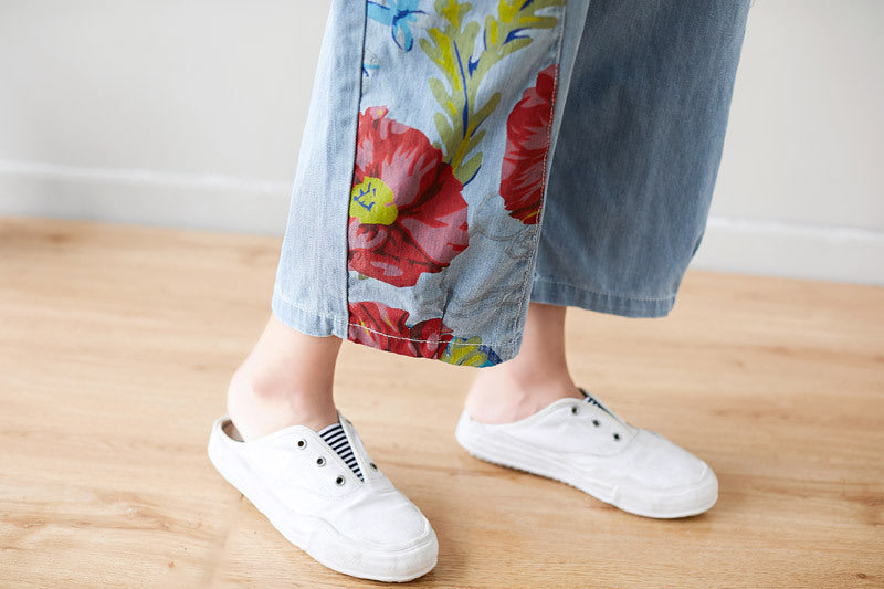 Summer Casual Blue Patchwork Overalls for Women