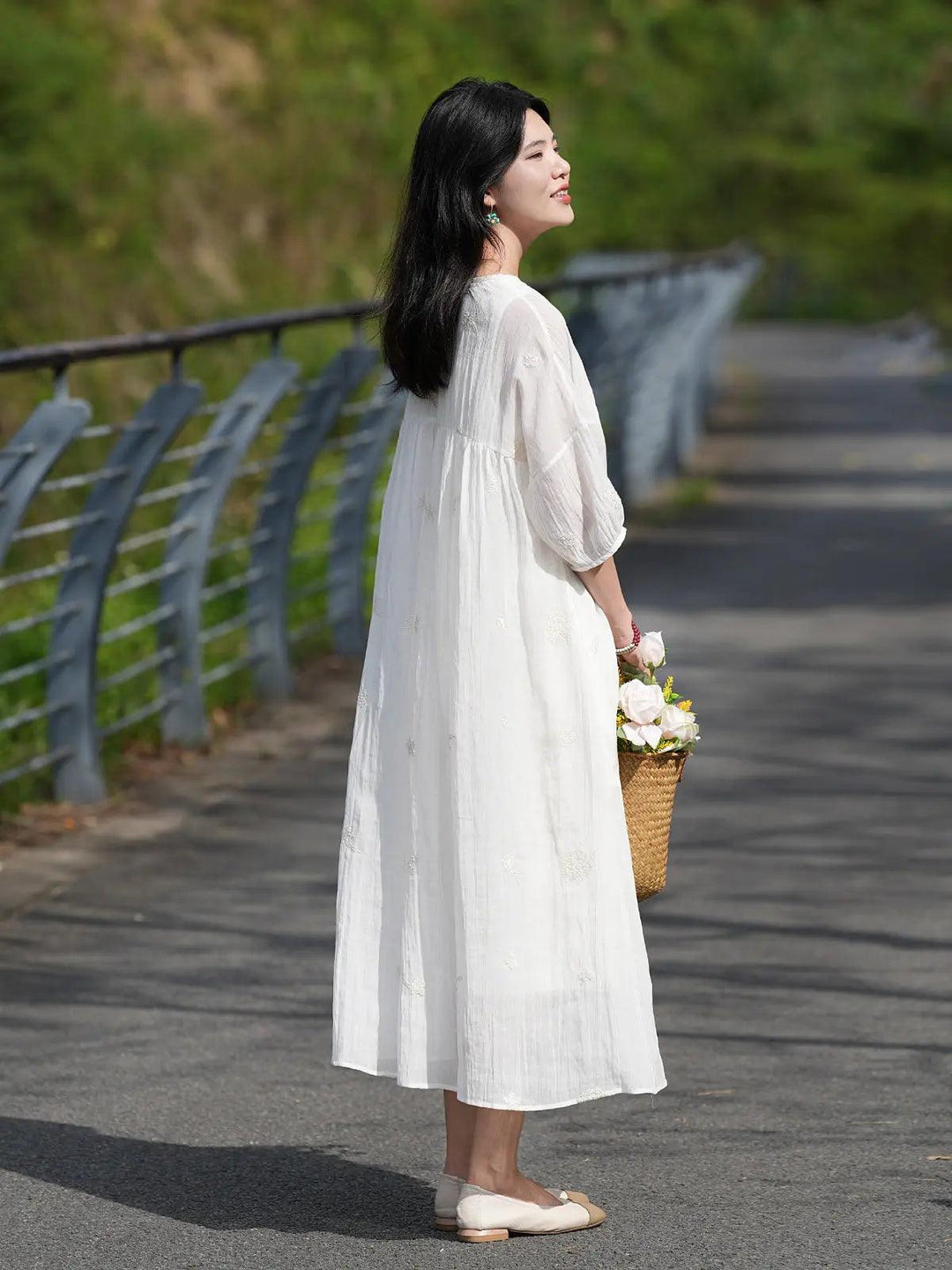 White Linen Maxi Dress