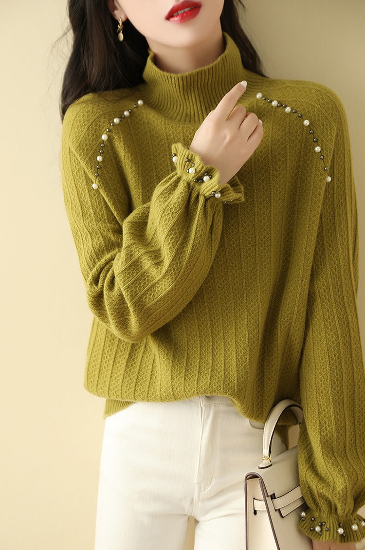 Stylish Women's Slim Turtleneck Knitted Pullover Top